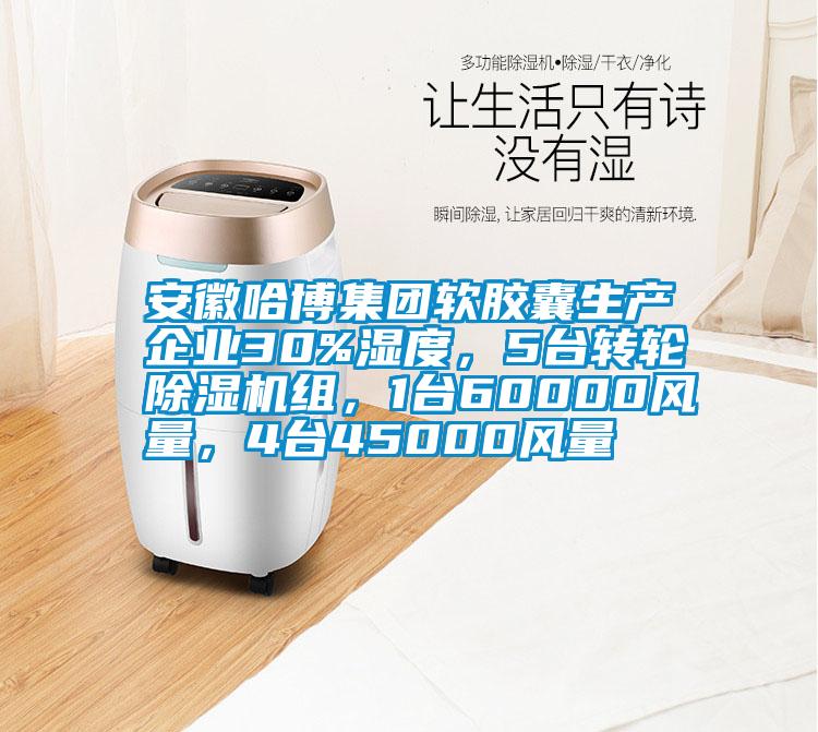 安徽哈博集團軟膠囊生產企業(yè)30%濕度，5臺轉輪除濕機組，1臺60000風量，4臺45000風量