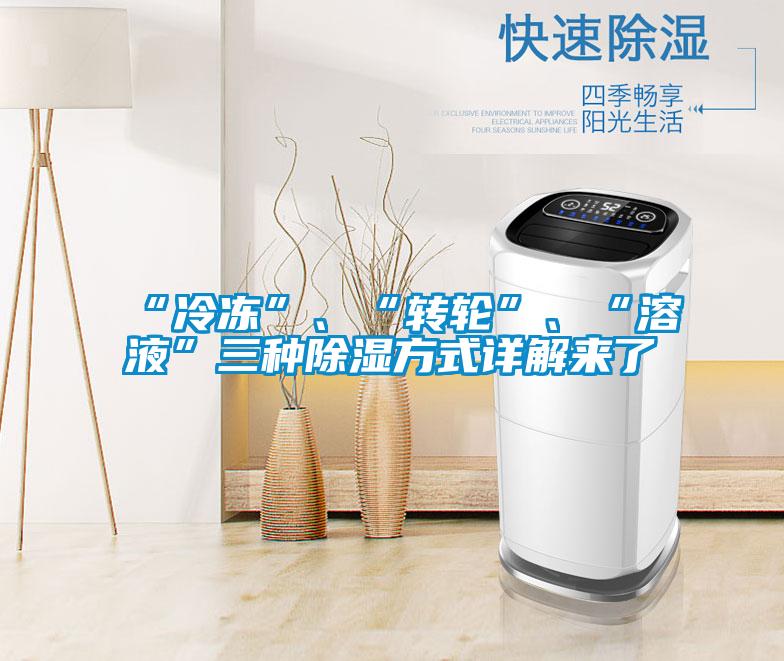 “冷凍”、“轉(zhuǎn)輪”、“溶液”三種除濕方式詳解來(lái)了