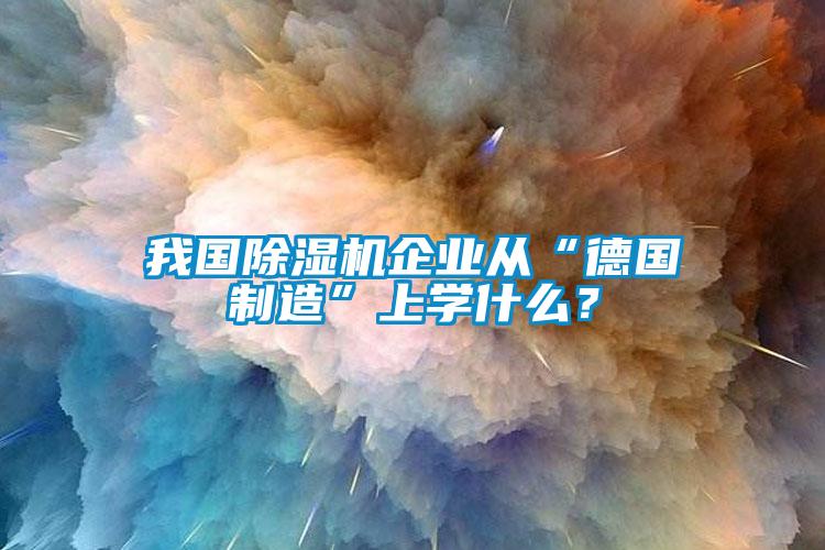 我國除濕機企業從“德國制造”上學什么？