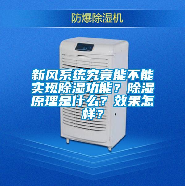 新風系統究竟能不能實現除濕功能？除濕原理是什么？效果怎樣？