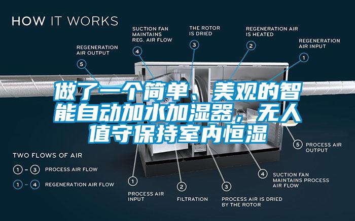 做了一個(gè)簡(jiǎn)單、美觀(guān)的智能自動(dòng)加水加濕器，無(wú)人值守保持室內(nèi)恒濕