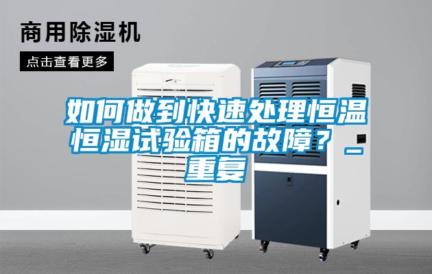 如何做到快速處理恒溫恒濕試驗箱的故障？_重復