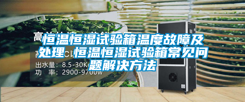 恒溫恒濕試驗(yàn)箱溫度故障及處理 恒溫恒濕試驗(yàn)箱常見問題解決方法